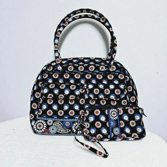 Vera Bradley retired owl print satchel 2 pc set wallet & bag - Picture 11 of 13